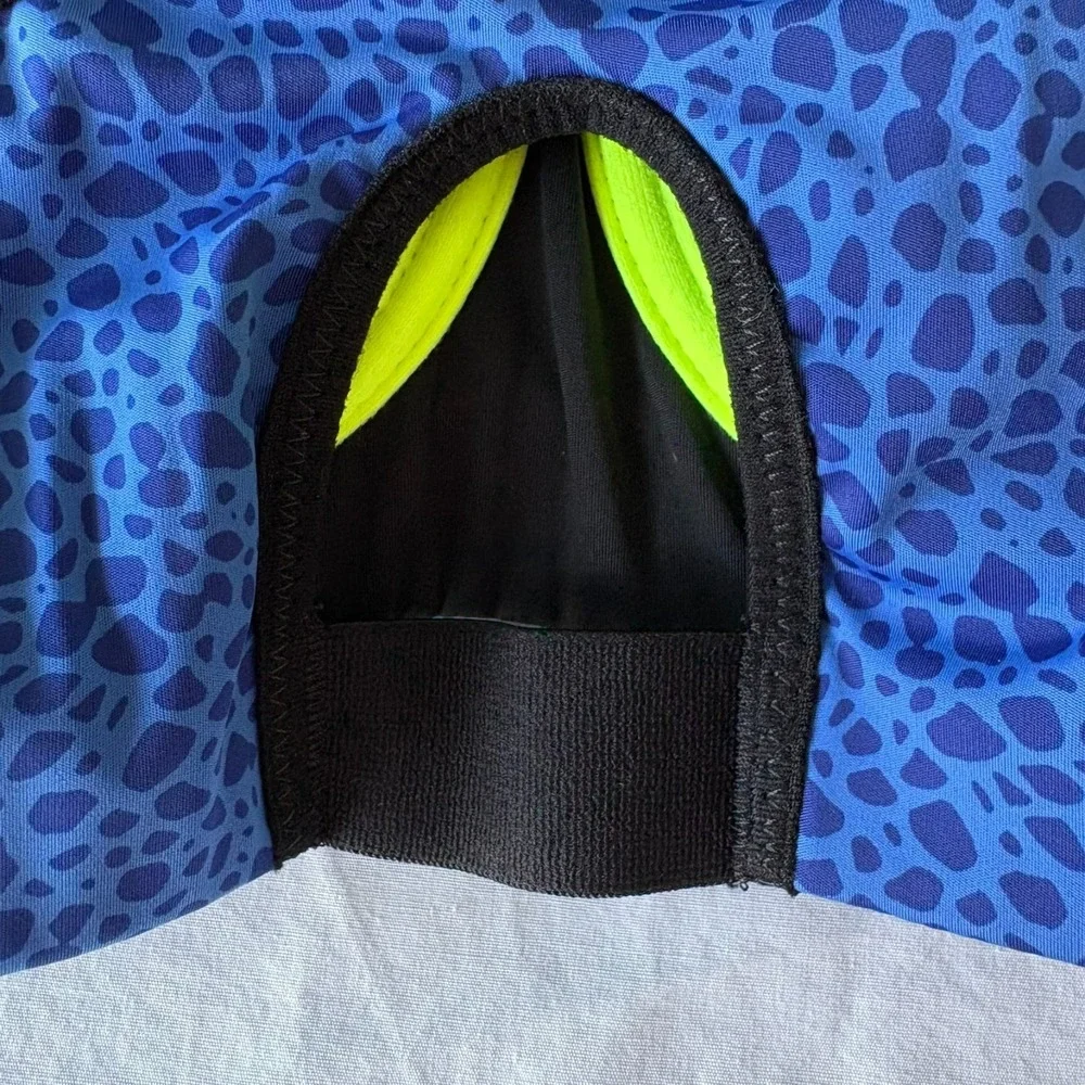 Nike‎ Dri-Fit Womens Blue Leopard Print Stretch Pullover Sports Bra Size 32C